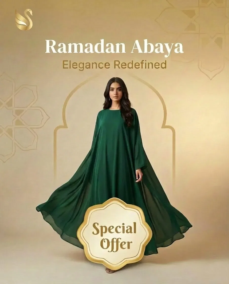 Abaya fashion ad created with AdFlex