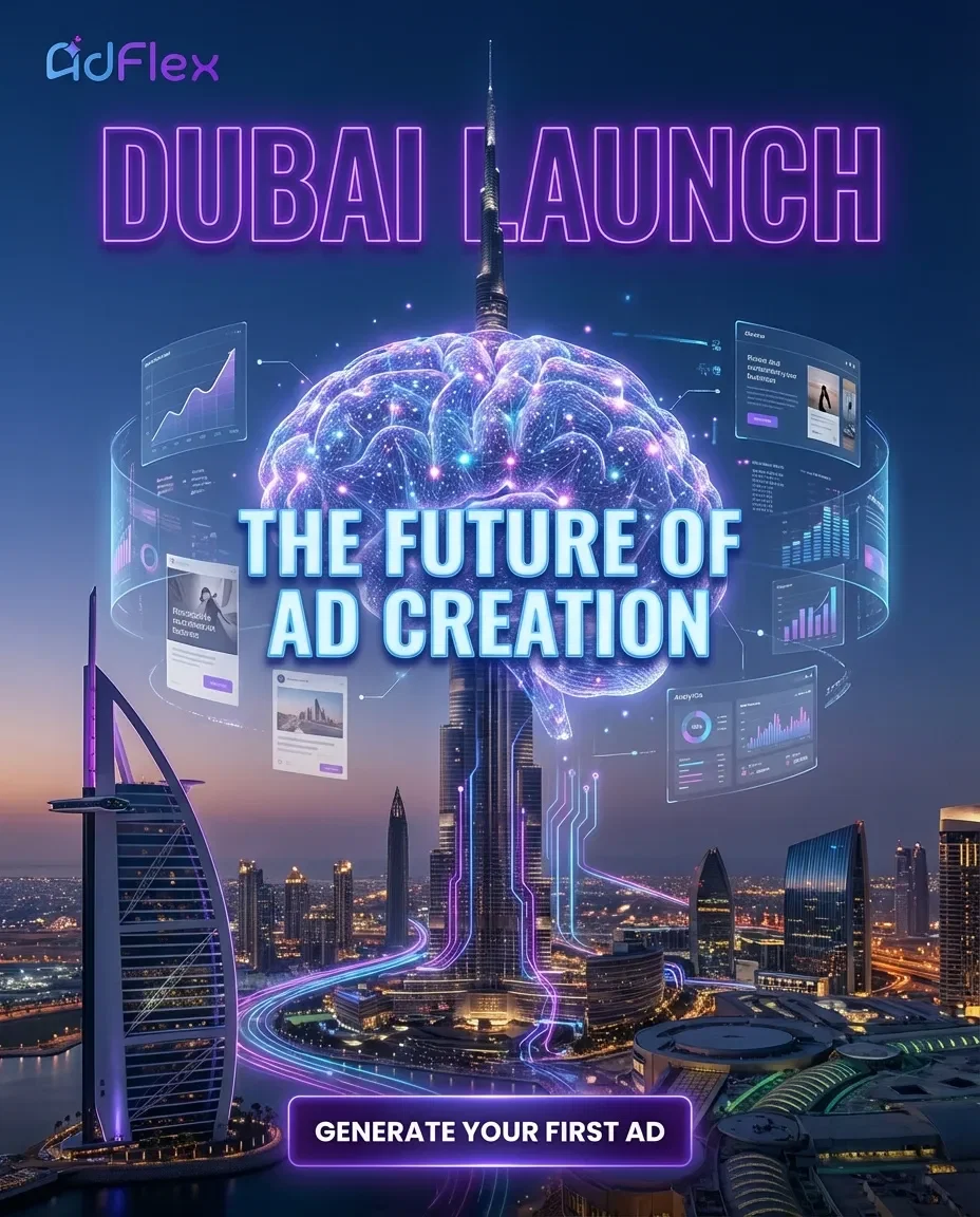 AdFlex Dubai skyline branding ad