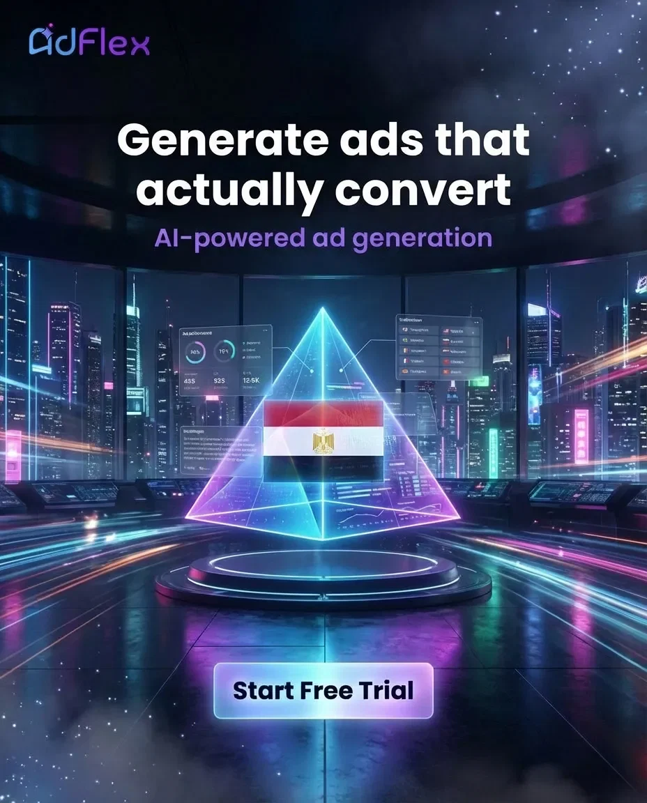 AdFlex Egypt pyramid branding ad