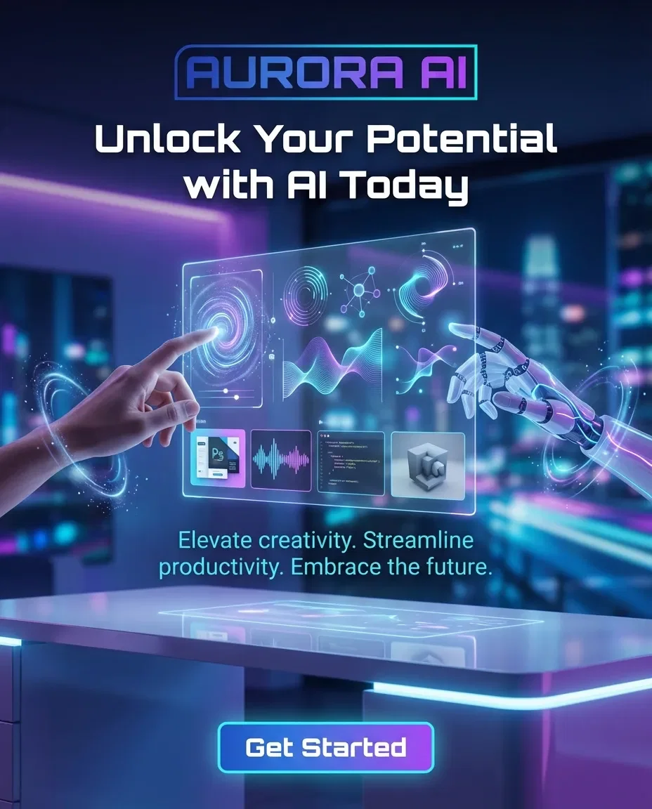 AI technology ad design created with AdFlex