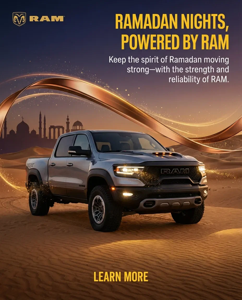 RAM truck ad design created with AdFlex